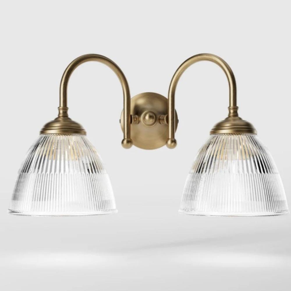 mediteranska sklenena clona dvojsvetelna zltomedenna nastenna lampa antikovany mosadz lustra rustikalna chodba spalna kupelna obyvacisvetlo vintage.jpg
